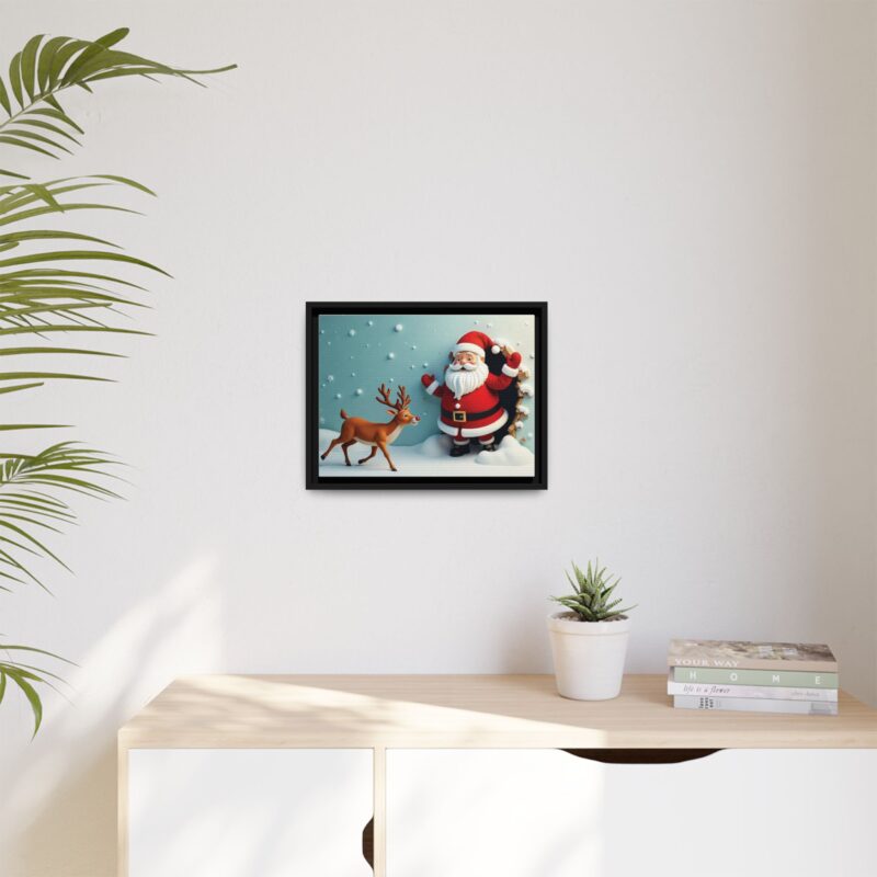 Canvas Wall Art 3D Santa Claus & Reindeer Illusion - Image 16
