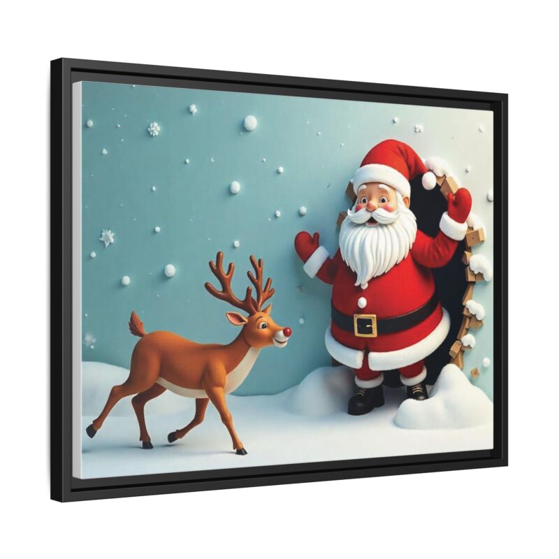 Canvas Wall Art 3D Santa Claus & Reindeer Illusion - Image 23