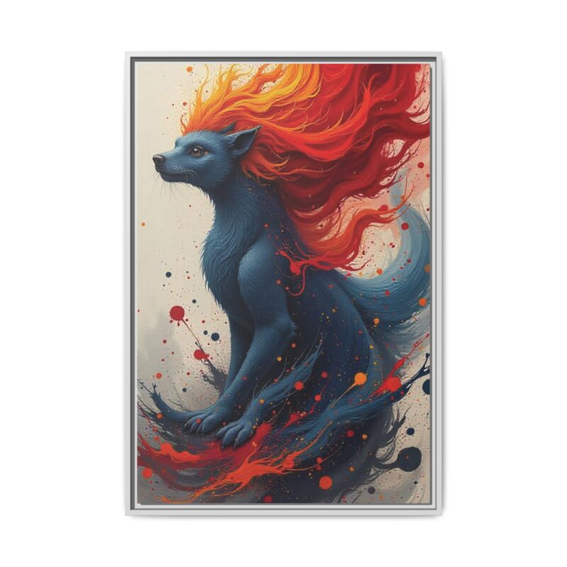 Matte Canvas, Framed  Joyful Chaos: Vibrant Colors and Energetic Expression of Happiness - Image 102