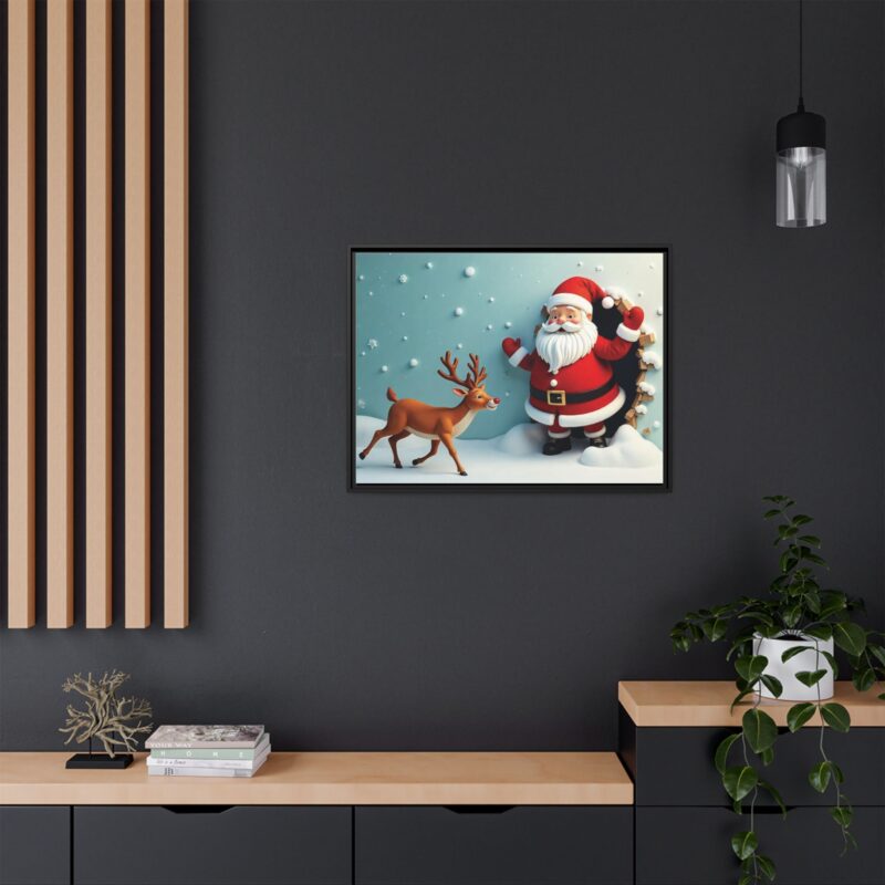 Canvas Wall Art 3D Santa Claus & Reindeer Illusion - Image 29