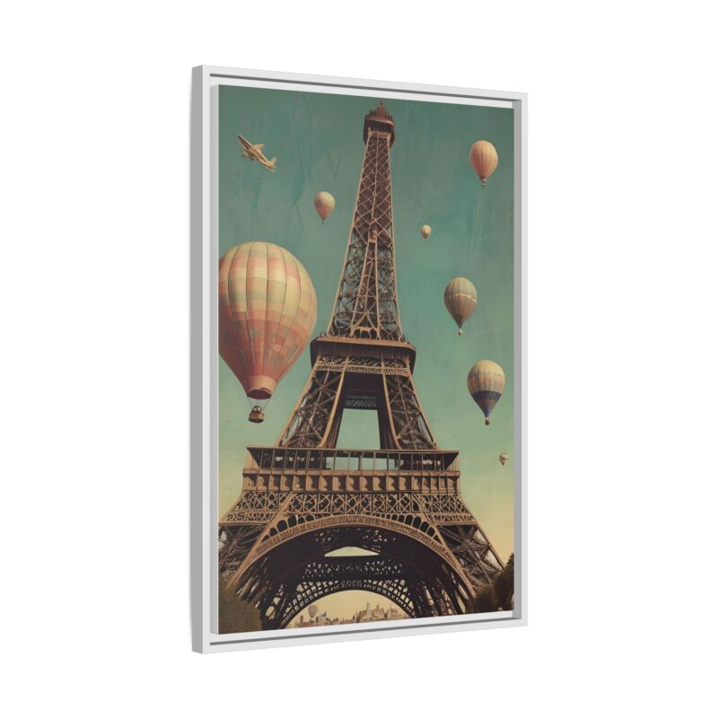 Vintage Paris Travel Canvas art with Hot Air Balloons and Street Lamps - Image 83