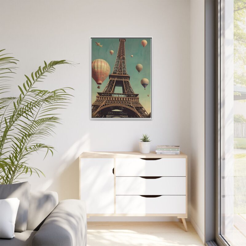 Vintage Paris Travel Canvas art with Hot Air Balloons and Street Lamps - Image 105