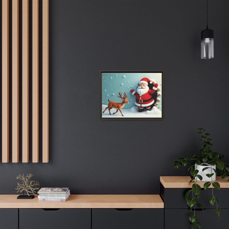 Canvas Wall Art 3D Santa Claus & Reindeer Illusion - Image 69