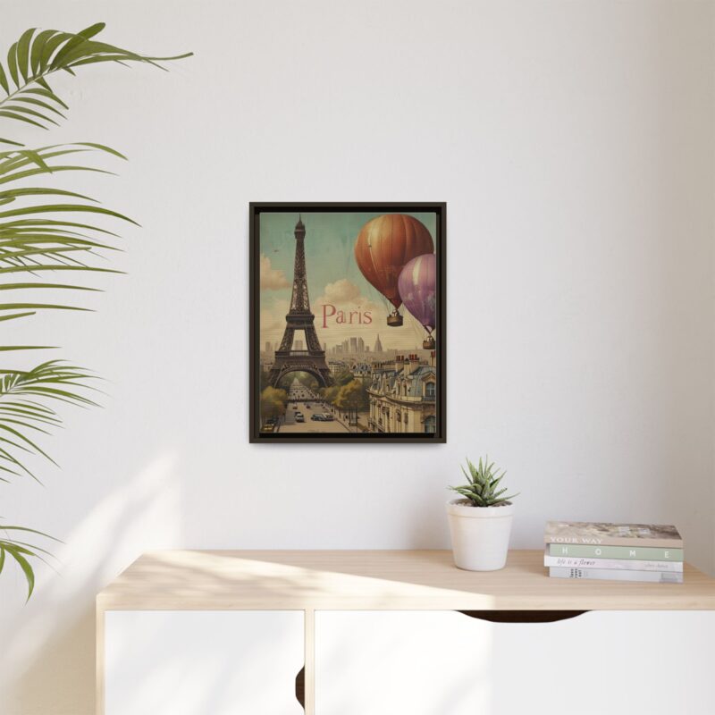 Pastel Eiffel Tower Travel canvas art of Nouveau Typography - Image 67