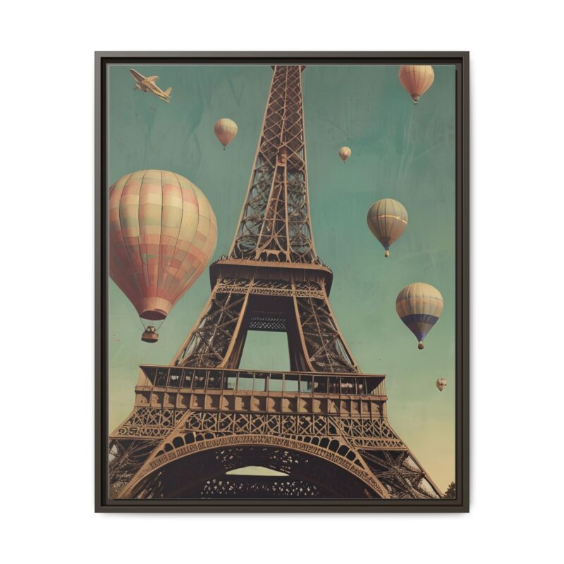 Vintage Paris Travel Canvas art with Hot Air Balloons and Street Lamps - Image 122