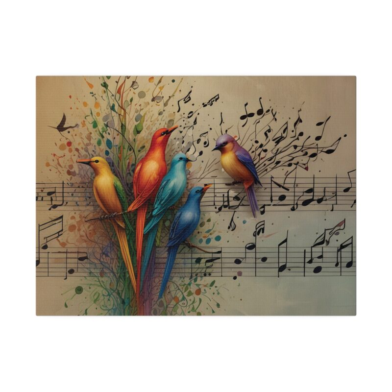 Canvas Wall Art Birds Music Harmony Abstract Design - Image 2