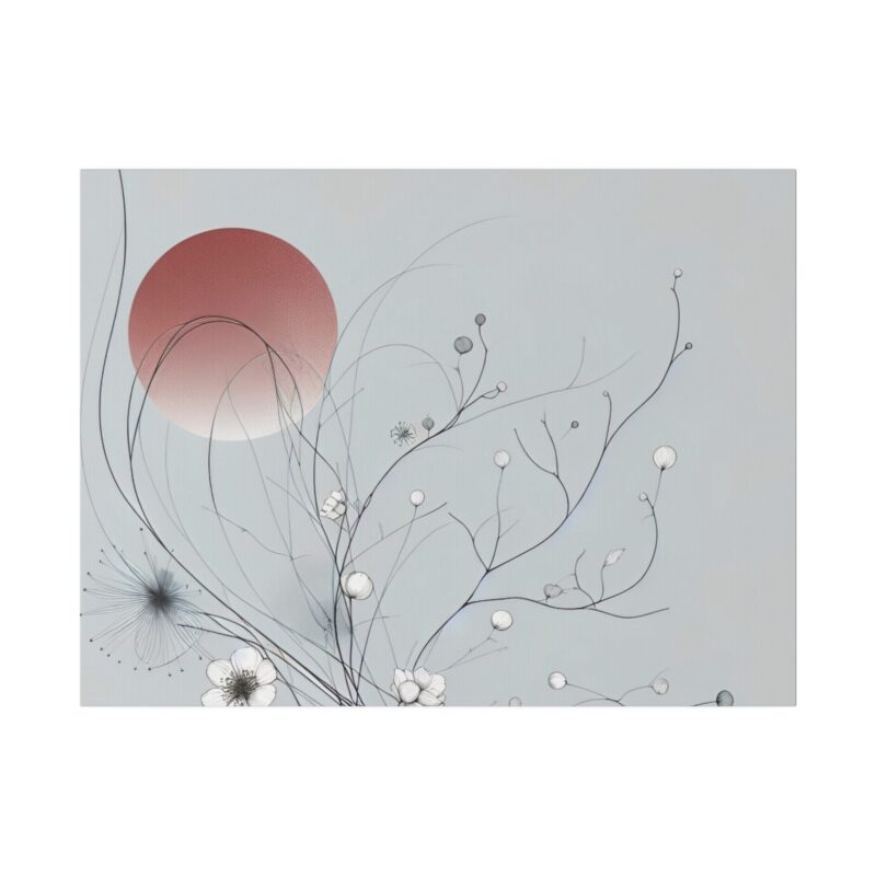 Serenity in Bloom: Japanese Floral Abstract Wall Art - Image 21
