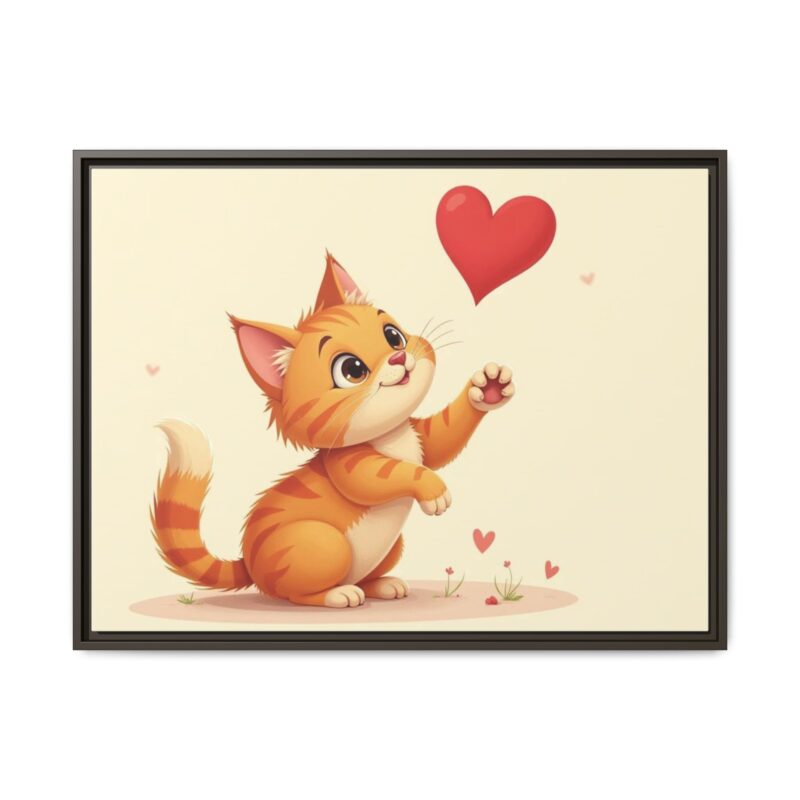 Canvas Print Wall Art - Cartoon Cat Paw Reaching Heart - Image 70