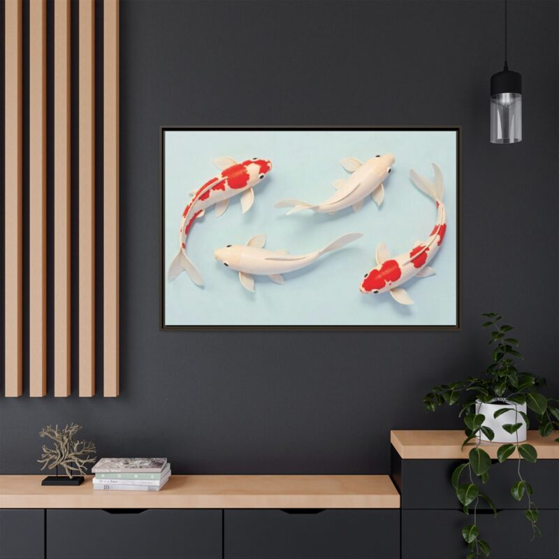 Canvas Print - Colorful Koi Fish Swimming in Minimalist Style - Image 113
