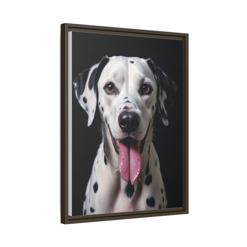 Canvas Art print features a detailed oil painting of a Dalmatian dog with a playful pink tongue sticking out - Image 67
