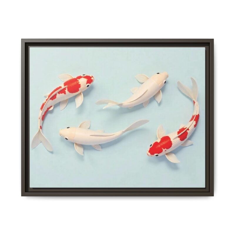 Canvas Print - Colorful Koi Fish Swimming in Minimalist Style - Image 66
