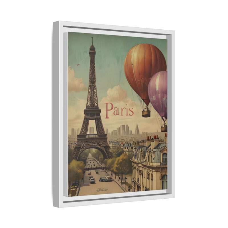 Pastel Eiffel Tower Travel canvas art of Nouveau Typography - Image 62