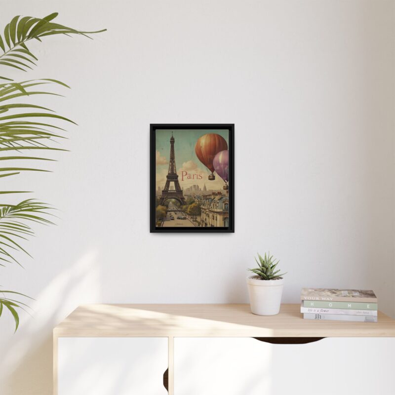 Pastel Eiffel Tower Travel canvas art of Nouveau Typography - Image 11