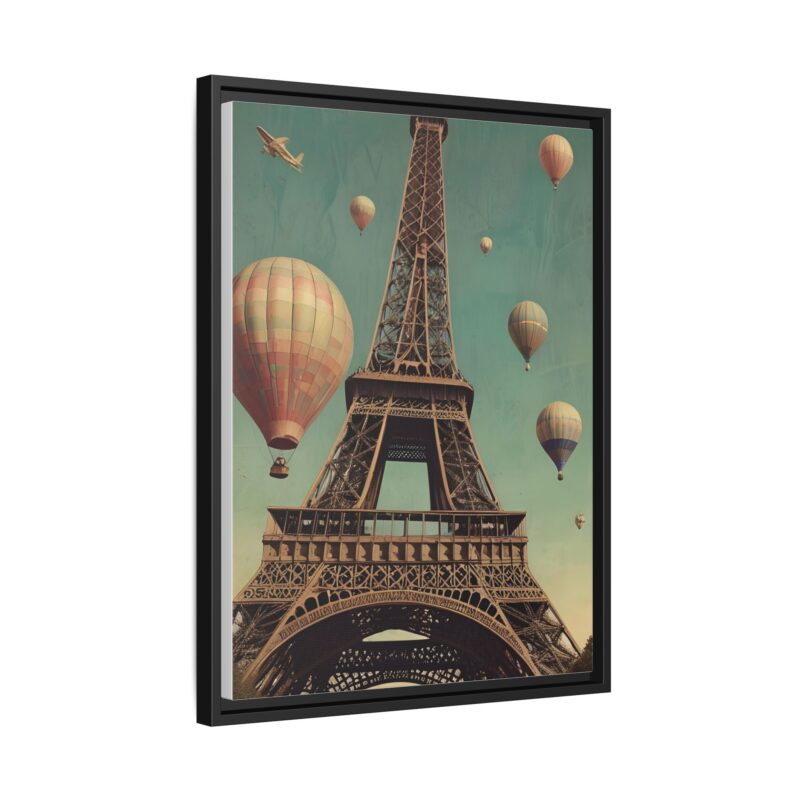 Vintage Paris Travel Canvas art with Hot Air Balloons and Street Lamps - Image 23