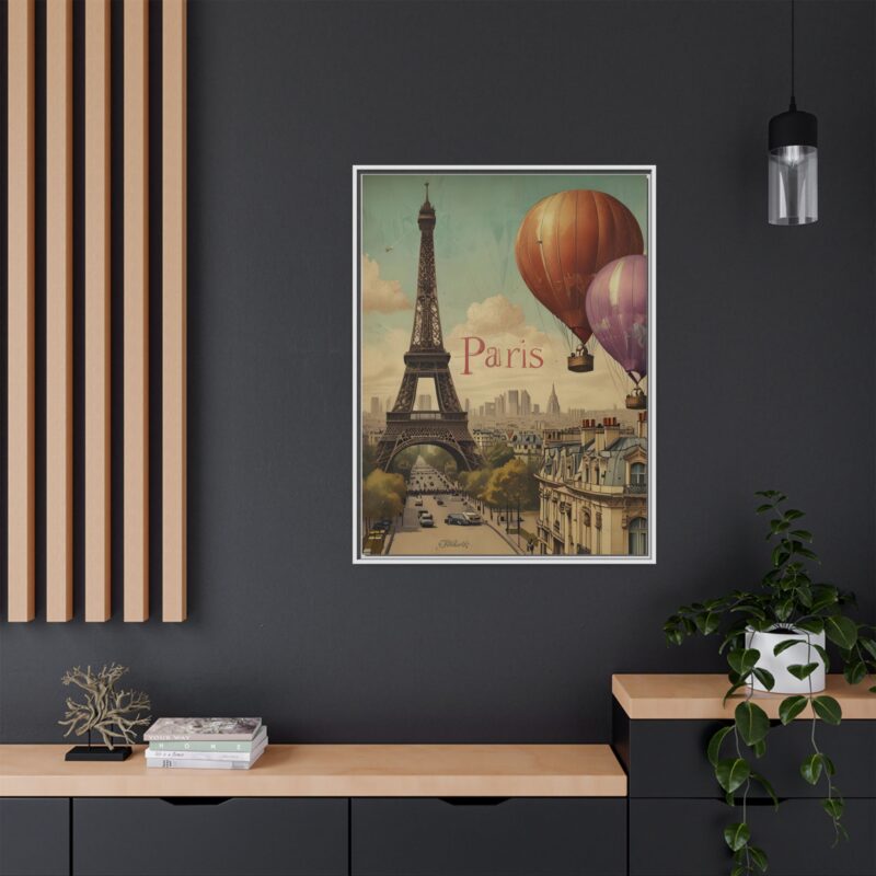 Pastel Eiffel Tower Travel canvas art of Nouveau Typography - Image 112
