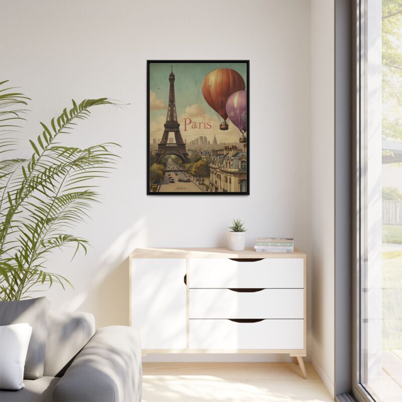 Pastel Eiffel Tower Travel canvas art of Nouveau Typography - Image 39