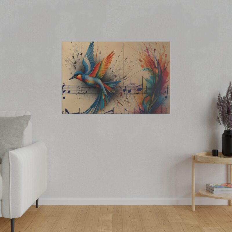 Canvas Wall Art - Minimalist Bird and Music Art: Perfect for Nature Lovers - Image 32