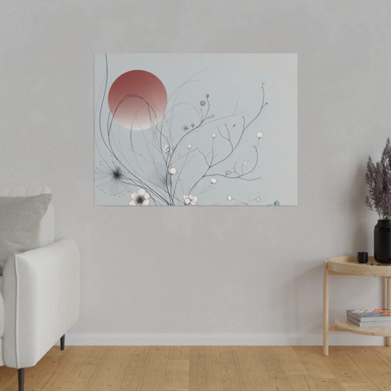 Serenity in Bloom: Japanese Floral Abstract Wall Art - Image 35