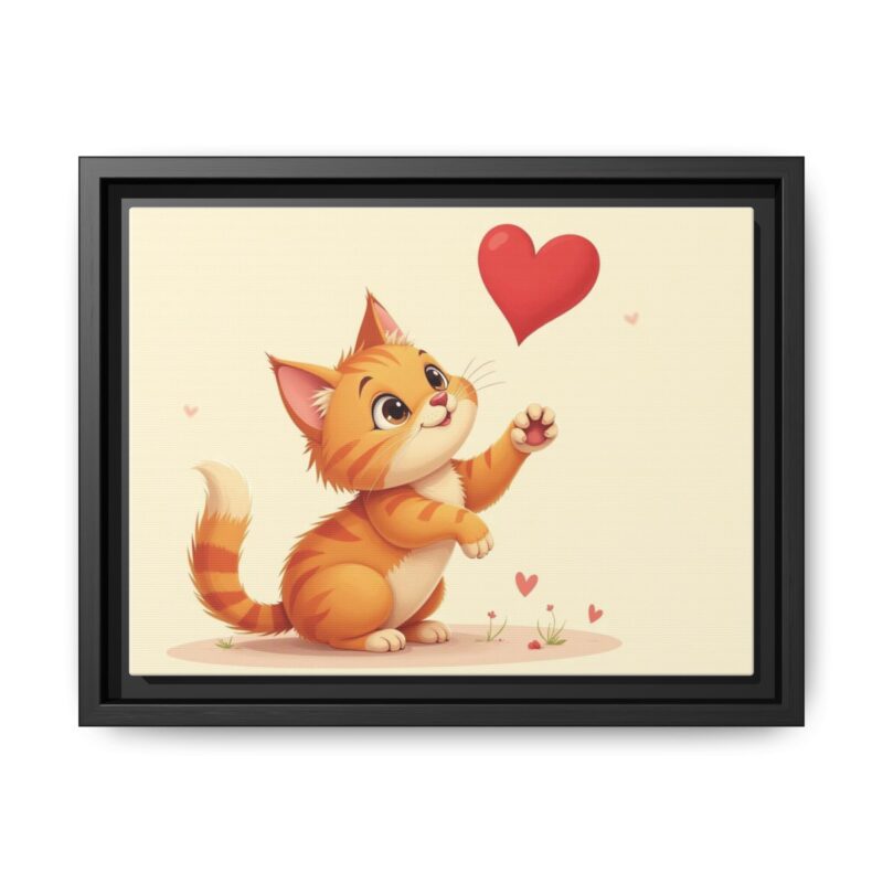 Canvas Print Wall Art - Cartoon Cat Paw Reaching Heart - Image 6