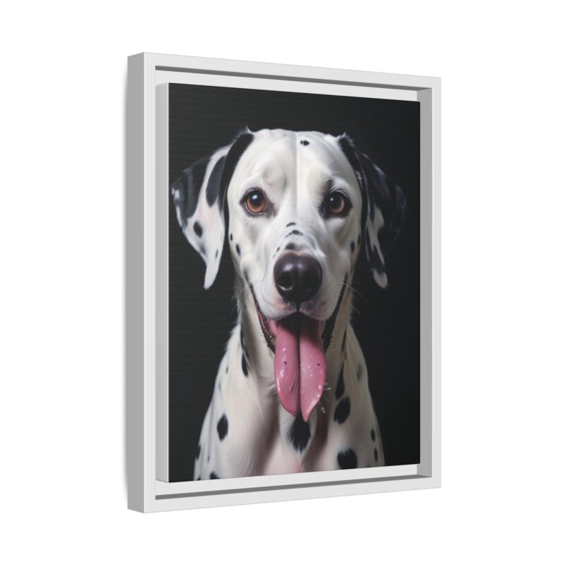 Canvas Art print features a detailed oil painting of a Dalmatian dog with a playful pink tongue sticking out - Image 47