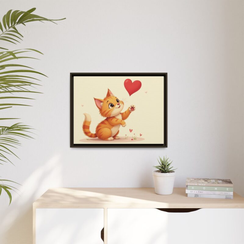 Canvas Print Wall Art - Cartoon Cat Paw Reaching Heart - Image 64