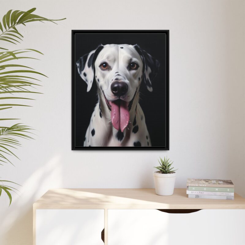 Canvas Art print features a detailed oil painting of a Dalmatian dog with a playful pink tongue sticking out - Image 4