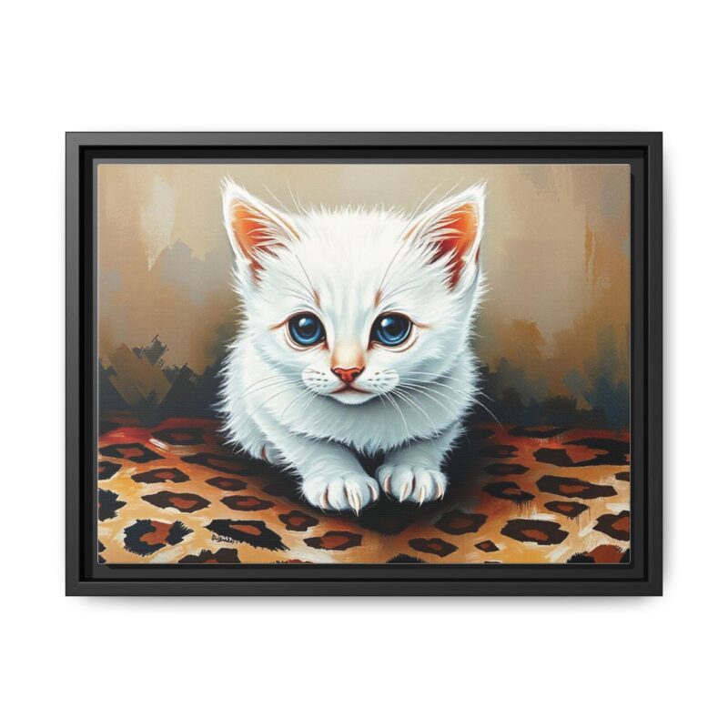 Canvas Print - White Kitten on Leopard Print Surface Wall Art - Image 14