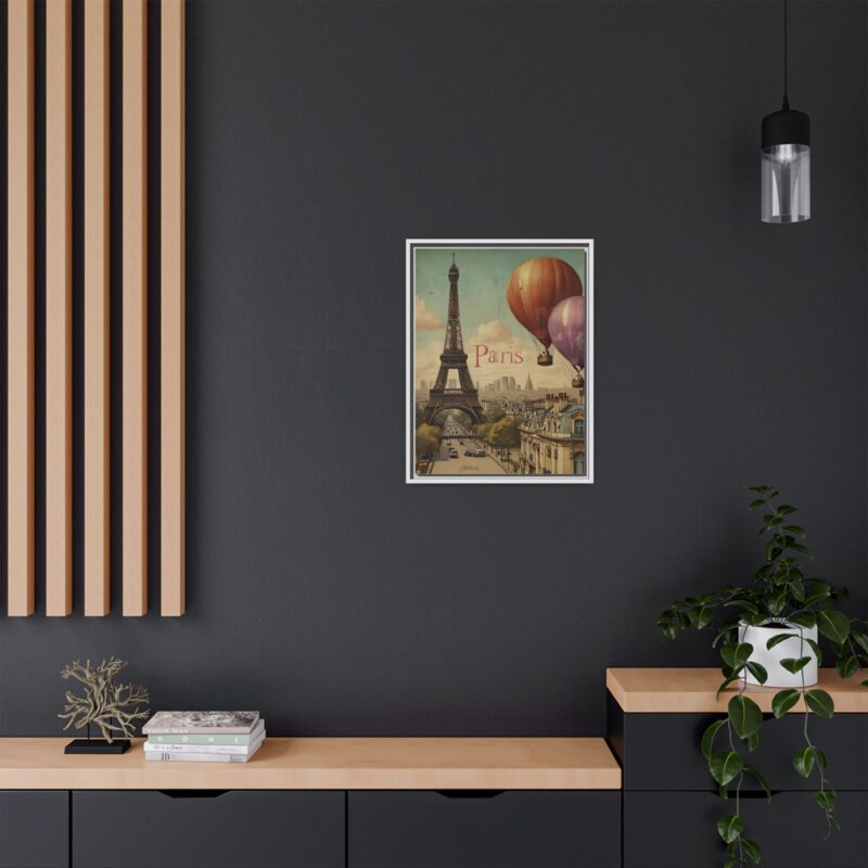 Pastel Eiffel Tower Travel canvas art of Nouveau Typography - Image 80