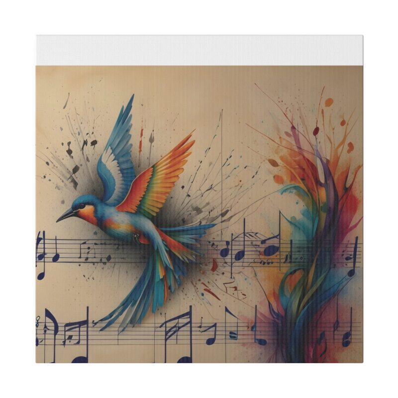 Canvas Wall Art - Minimalist Bird and Music Art: Perfect for Nature Lovers - Image 89