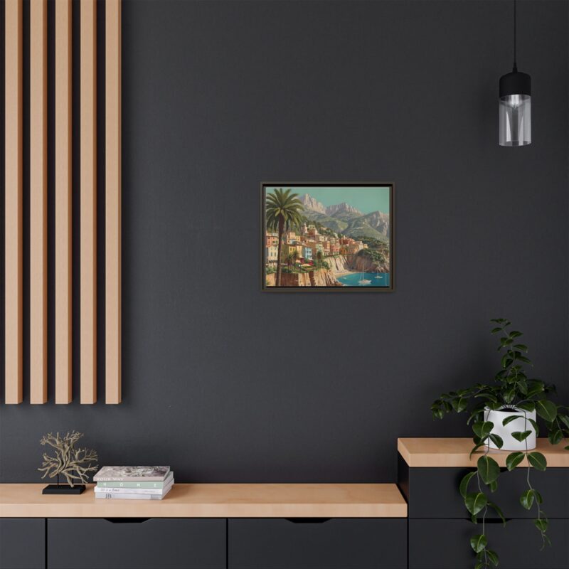 Canvas art of Sun-Drenched Italian Riviera Poster with Sailboats and Palm Trees - Image 68