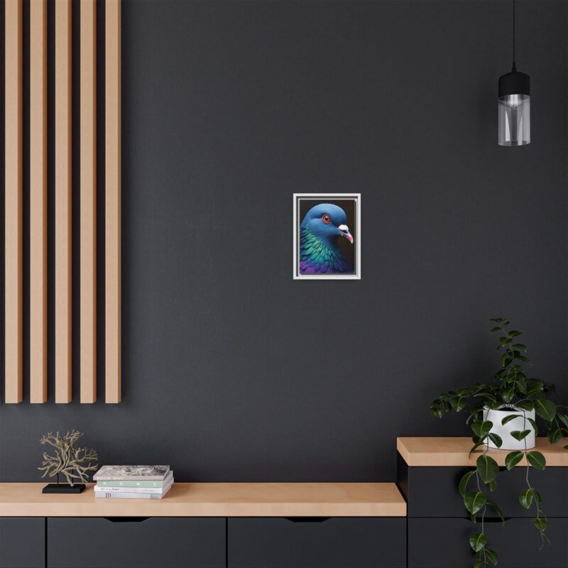 Canvas Print featuring a close-up portrait of a colorful pigeon - Image 40