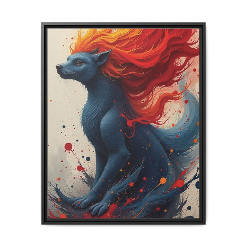 Matte Canvas, Framed  Joyful Chaos: Vibrant Colors and Energetic Expression of Happiness - Image 122