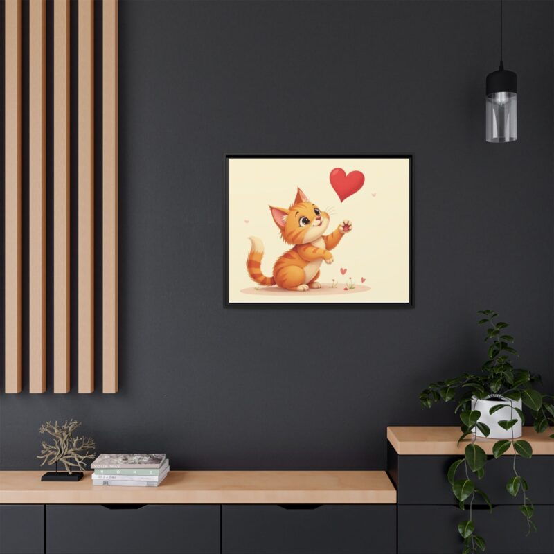 Canvas Print Wall Art - Cartoon Cat Paw Reaching Heart - Image 83