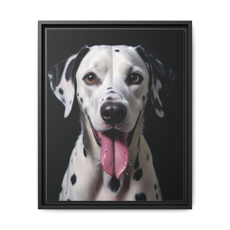 Canvas Art print features a detailed oil painting of a Dalmatian dog with a playful pink tongue sticking out - Image 18