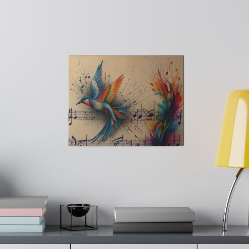Canvas Wall Art - Minimalist Bird and Music Art: Perfect for Nature Lovers - Image 5