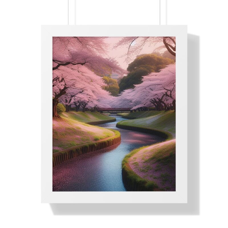 Stunning Canvas Wall Art of Cherry Blossoms Over a Peaceful Stream for Living Room and Office Décor" - Image 13