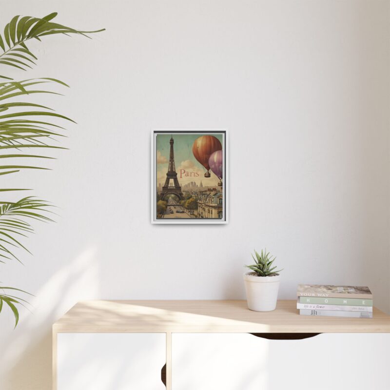 Pastel Eiffel Tower Travel canvas art of Nouveau Typography - Image 55