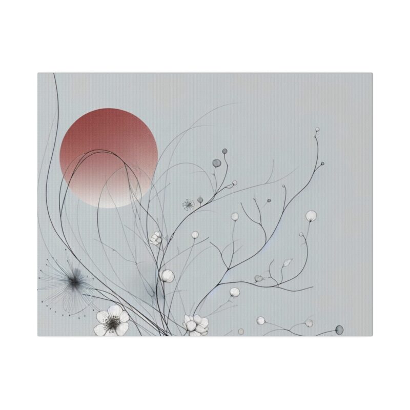 Serenity in Bloom: Japanese Floral Abstract Wall Art - Image 9