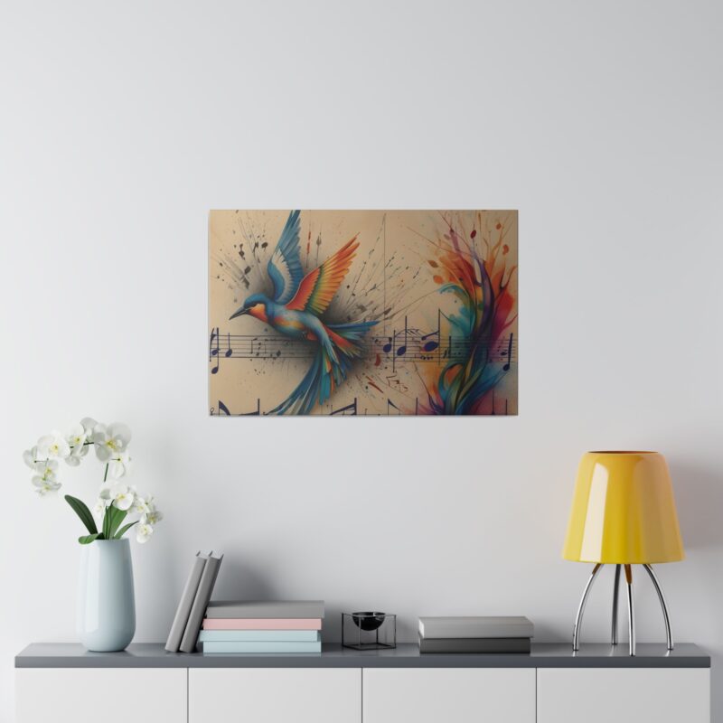 Canvas Wall Art - Minimalist Bird and Music Art: Perfect for Nature Lovers - Image 61