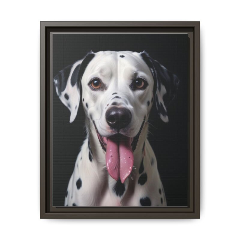 Canvas Art print features a detailed oil painting of a Dalmatian dog with a playful pink tongue sticking out - Image 42