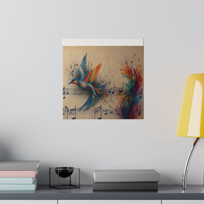 Canvas Wall Art - Minimalist Bird and Music Art: Perfect for Nature Lovers - Image 84