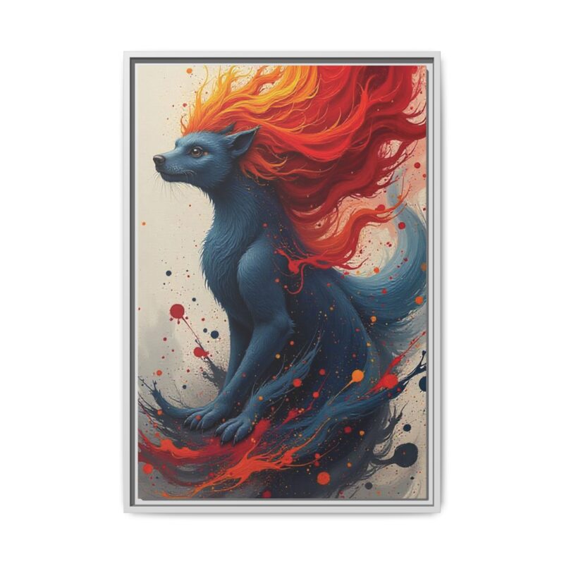 Matte Canvas, Framed  Joyful Chaos: Vibrant Colors and Energetic Expression of Happiness - Image 86