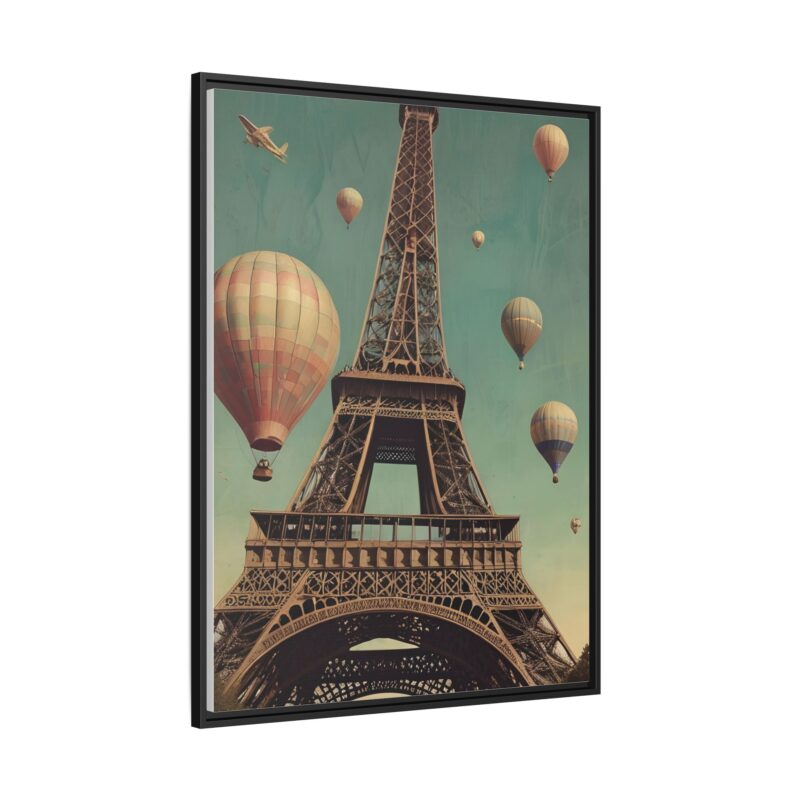 Vintage Paris Travel Canvas art with Hot Air Balloons and Street Lamps - Image 39