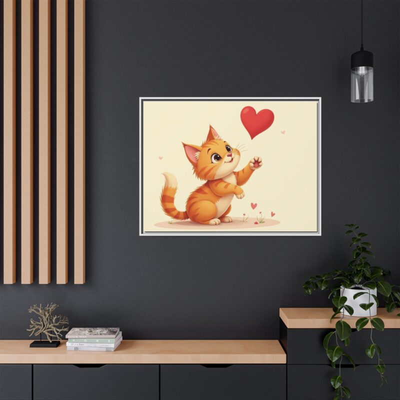 Canvas Print Wall Art - Cartoon Cat Paw Reaching Heart - Image 79
