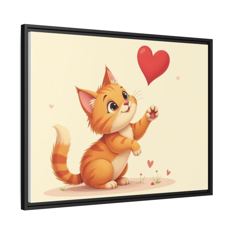 Canvas Print Wall Art - Cartoon Cat Paw Reaching Heart - Image 27