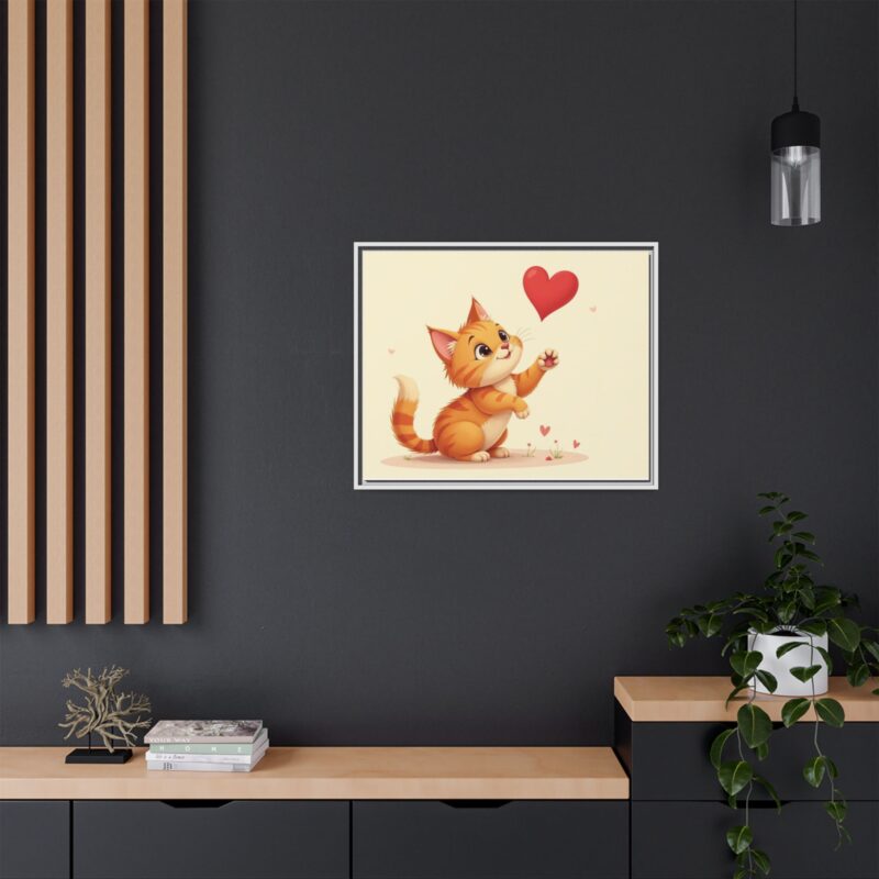 Canvas Print Wall Art - Cartoon Cat Paw Reaching Heart - Image 91
