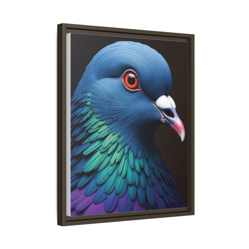 Canvas Print featuring a close-up portrait of a colorful pigeon - Image 59