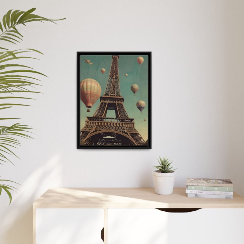 Vintage Paris Travel Canvas art with Hot Air Balloons and Street Lamps - Image 21