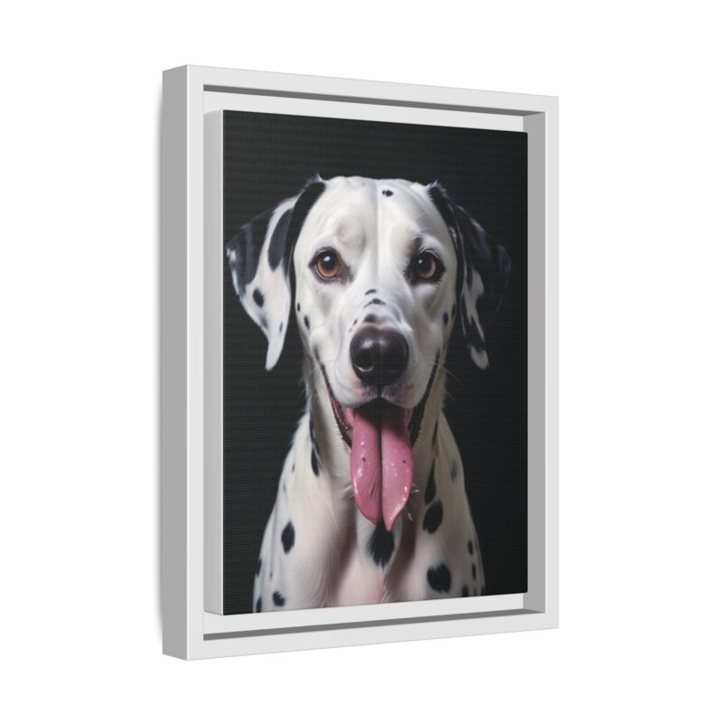 Canvas Art print features a detailed oil painting of a Dalmatian dog with a playful pink tongue sticking out - Image 39