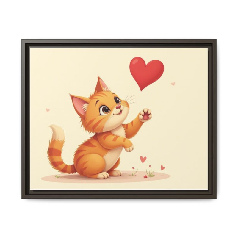 Canvas Print Wall Art - Cartoon Cat Paw Reaching Heart - Image 54